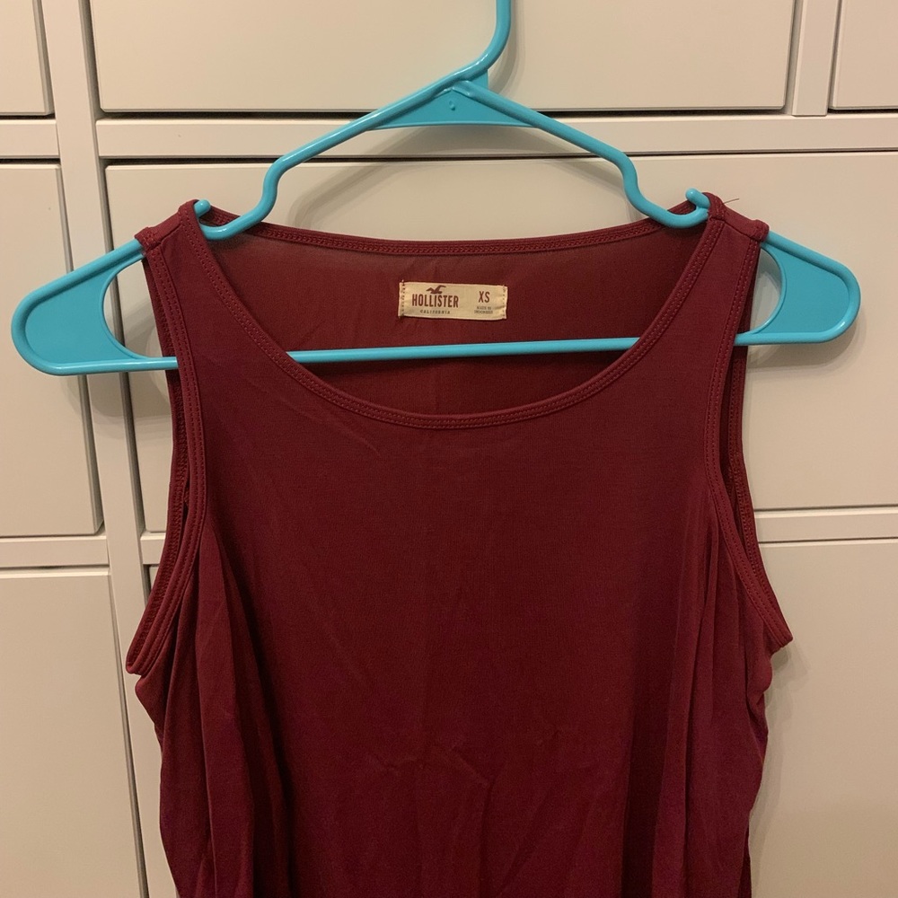 Hollister Maroon Cold Shoulder Top